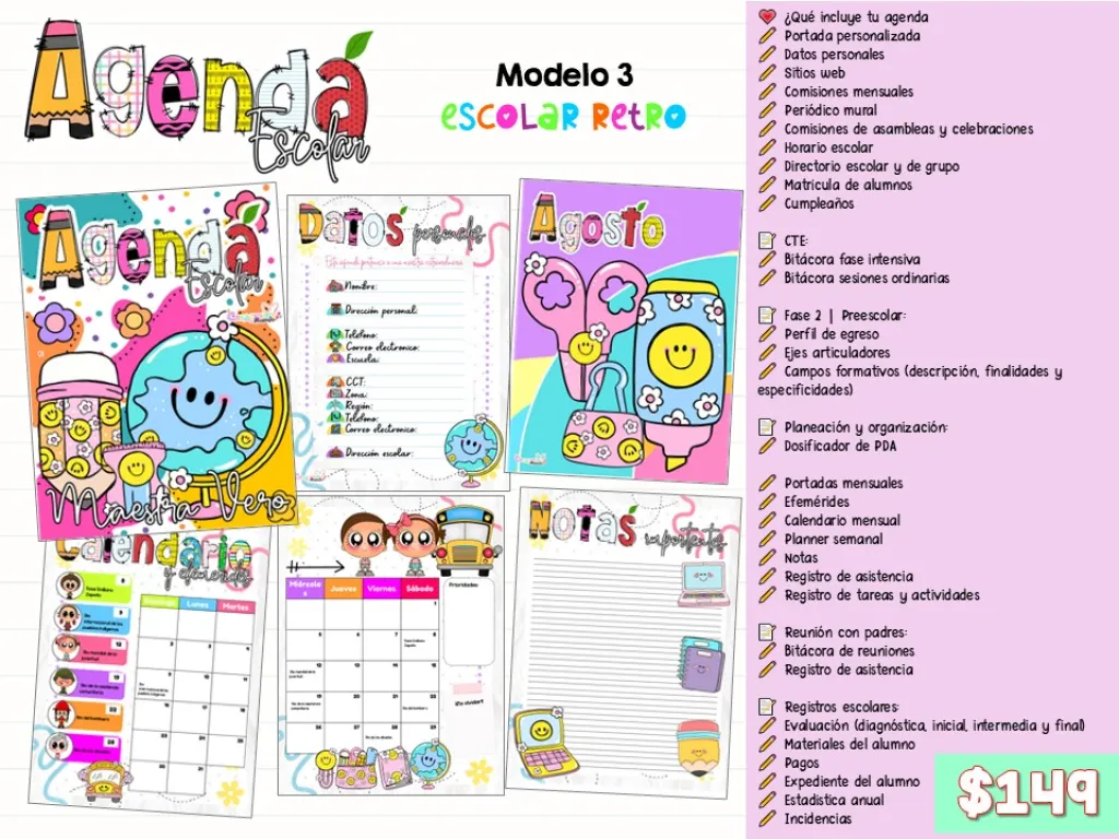 Agenda Escolar retro