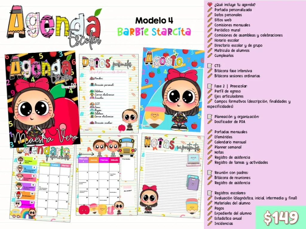 Agenda Barbie Starcita 90´s