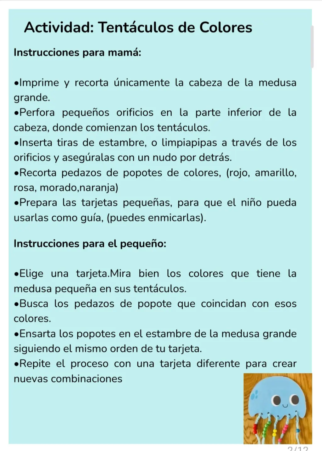 Actividades "motricidad fina" 🌈