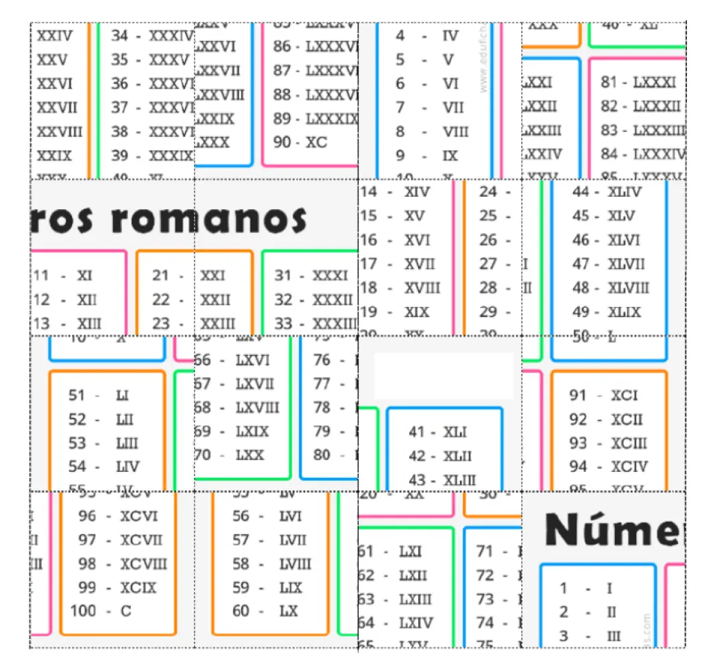 Rompecabezas Romano 1 - 100