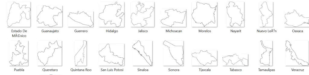Siluetas de la república mexicana